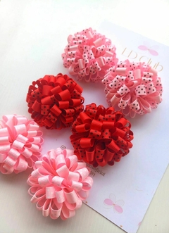 Par de Pompom de Fita P - 6cm - Poá - comprar online