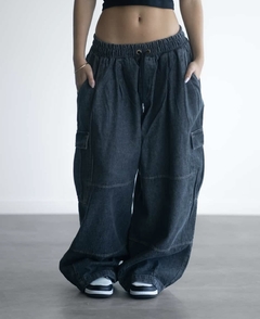 Pantalón Baggy Vieja Scul Jean Gris Prelavado