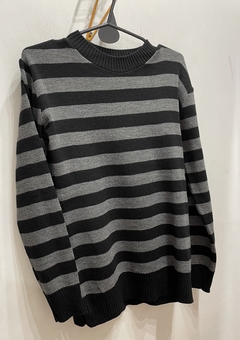 Sweater Rayado Gris y Negro - comprar online