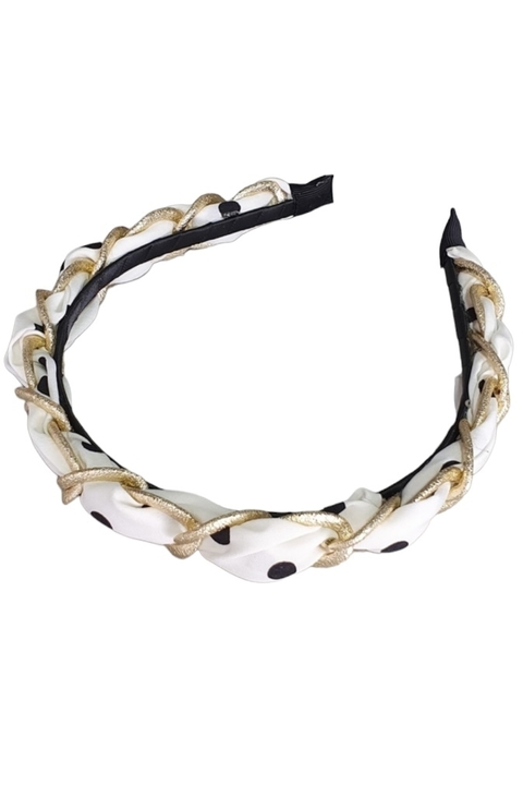 Tiara branca poás correntaria