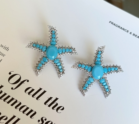 Brinco estrela-do-mar turquesa