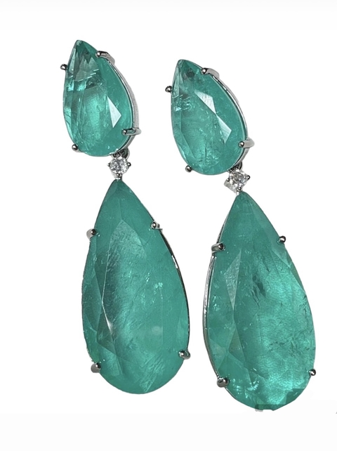 Brinco gotas esmeralda colombiana fusion