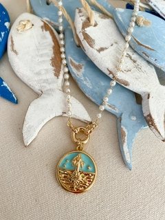 Colar pérolas Iemanjá dourado - 40cm + 05 cm de extensor