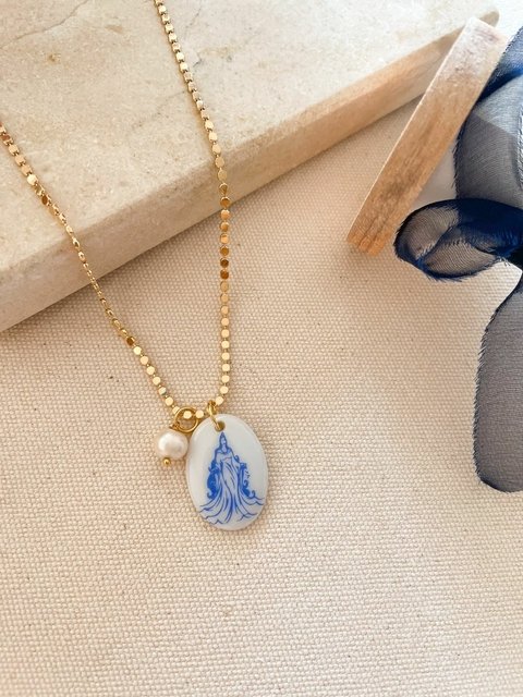 Colar Yemanjá dourado - 45cm
