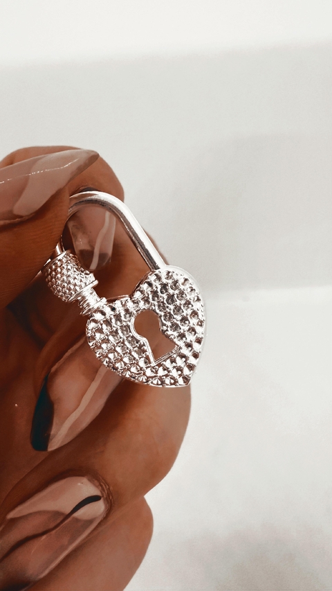 DIJE CANDADO CORAZON PLATA LAMINADA - comprar online