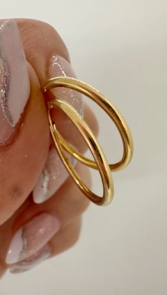 AROS ARGORO 4CM BAÑO DE ORO 18K - comprar online
