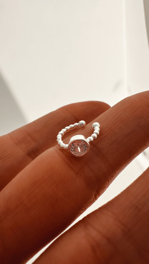 ARO CUFF INDIVIDUAL WHITE LUX PLATA LAMINADA