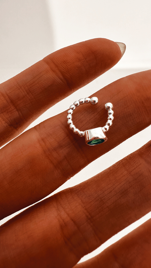 ARO CUFF INDIVIDUAL GREEN LUX PLATA LAMINADA