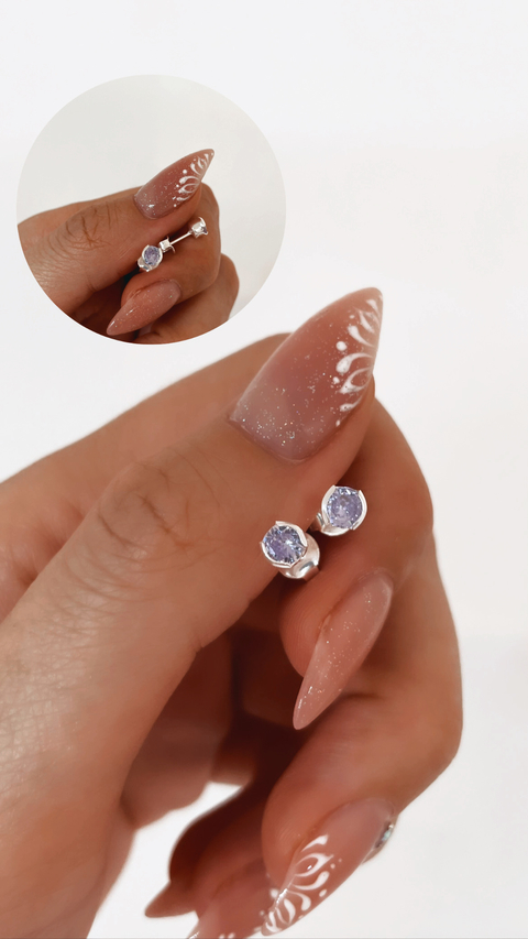 AROS PASANTE PLATEADO LILA BP