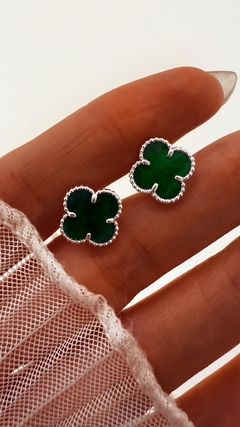 AROS CLEEF GREEN PLATA LAMINADA - comprar online