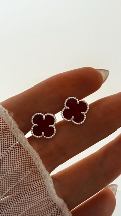 AROS CLEEF ROJO PLATA LAMINADA - comprar online
