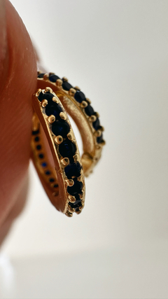 AROS ANIX AZUL BAÑO DE ORO 18 K