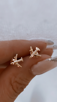 AROS AVIÓN ORO 18 K BP