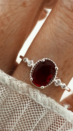 ANILLO RUBIS PLATA 925 en internet