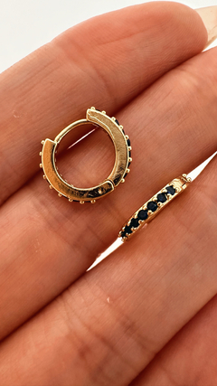AROS ANIX AZUL BAÑO DE ORO 18 K - comprar online