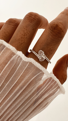 ANILLO DOS CORAZONES PLATA 925