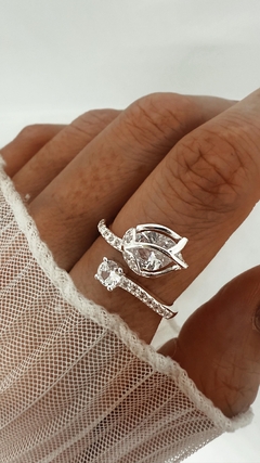 ANILLO TULIPCRIS AJUSTABLE PLATA 925 en internet