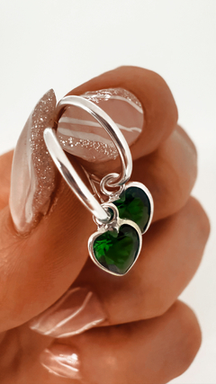 AROS ESMERALDA PLATA 925 - comprar online