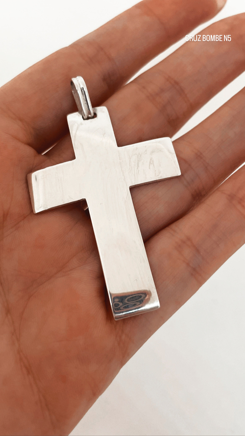DIJE CRUZ BOMBÉ Nº5 PLATA 925