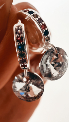 AROS CRISTAL MALUS PLATA 925 - comprar online