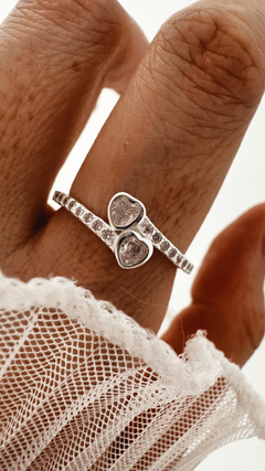 ANILLO DOS CORAZONES PLATA 925 - comprar online