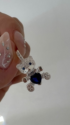 DIJE OSITO CORA AZUL PLATA 925 - comprar online