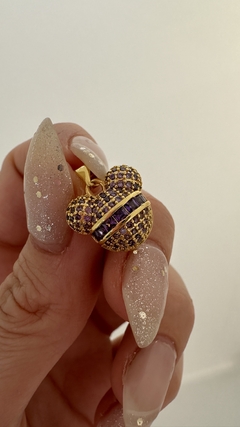 DIJE MICKEY LILA BAÑO DE ORO 18 K - comprar online