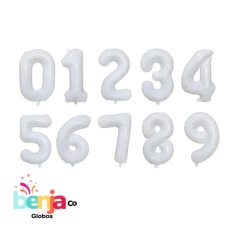 GLOBO NUMERO BLANCO 32" (70CM)
