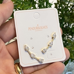 Br 0422-1: Ear cuff zircônias. Semijóia.