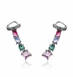 Br0027-1 - Ear cuff multicolor com zircônias, coleção Semijóia.