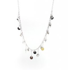 Ck 0004-2: Choker medalhas. Banho ródio branco.