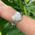 Conjunto Coração Branco Furta-Cor / Bracelete e Brinco - comprar online
