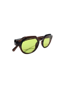 Óculos Hexagonal Marrom lente Verde Arabis - comprar online