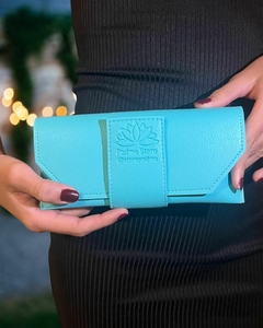 Estojo Carteira Papoula Verde Tiffany - Padme Store