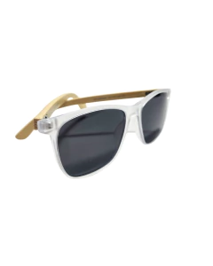 Óculos de Sol Quadrado Raffesea Transparente Haste de Bambu - comprar online