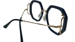 Armação de óculos para Grau quadrada Violeta Azul e Dourado - Padme Store