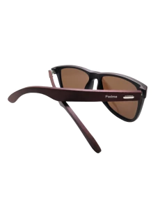 Óculos de Sol Quadrado Astromélia Marrom haste de Bambu e lente Polarizado na internet