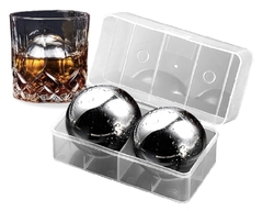 VASOS WHISKY SET X2 + ESFERA METAL HIELO - comprar online
