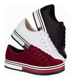Tênis Feminino Beirario Casual Camurça Flatform Plataforma 4194902 Promoção