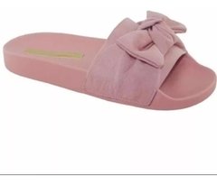 Chinelo Slide Moleca Laço Feminino Camurça Sued 5414104 Prom - comprar online
