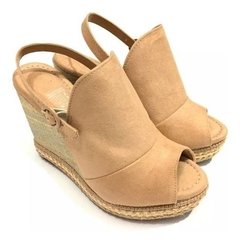 Sandália Vizzano Anabela Salto Alto Nobuk 62834046 Oferta - Dkcalçados