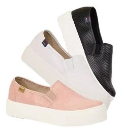 Tênis Feminino Flatform Moleca Slipon 5658100 Preto Promoção - loja online