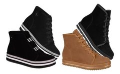 Tênis Bota Feminina Nobuk Suede Cano Medio Beira Rio 9062100