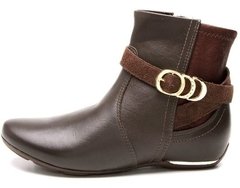 Imagem do Bota Feminina Comfortflex Em Couro Salto Baixo Embutido Nova