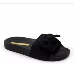 Chinelo Slide Moleca Laço Feminino Camurça Sued 5414104 Prom - Dkcalçados