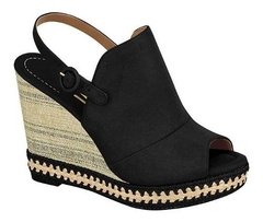 Sandália Vizzano Anabela Salto Alto Nobuk 62834046 Oferta - comprar online