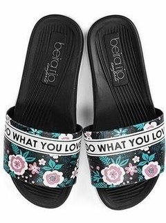 Chinelo Beira Rio Slide 8360.108 Feminino Preto E Rosa - loja online