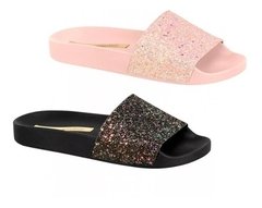 Chinelo Moleca Slide Brilho Plataforma Gliter 5414107 Oferta
