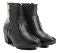 Bota Salto Baixo Cano Curto Modare Ultra Conforto Zíper