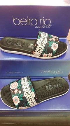 Chinelo Beira Rio Slide 8360.108 Feminino Preto E Rosa